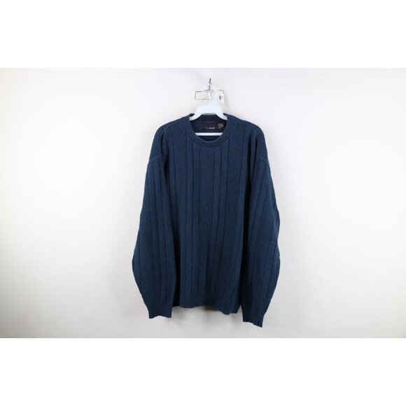 Vintage 90s Streetwear Mens XL Faded Blank Chunky Ribbed